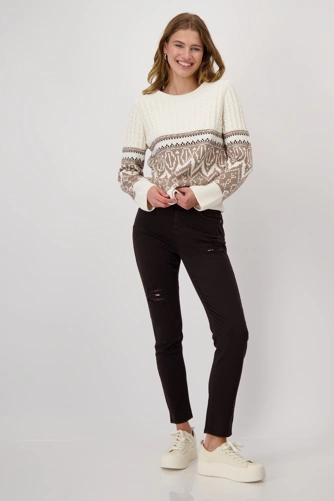 Monari Cozy Glamour női farmernadrág barna (3)