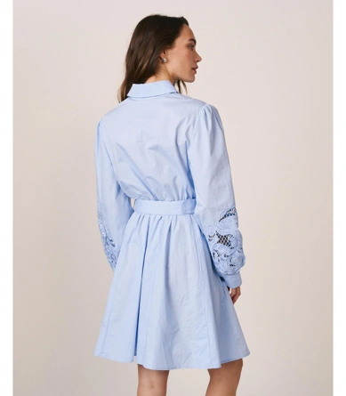 ALMA EN PENA női rövid csipkés ruha, SKY BLUE (6)