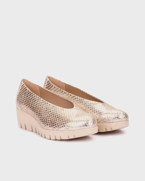 WONDERS női ezüstös bézs loafers