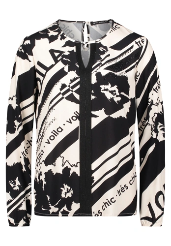 BETTY BARCLAY női blúz fekete és bézs színben (5)