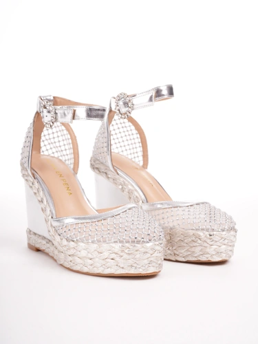 ALMA EN PENA ék alakú espadrilles ezüst (1)
