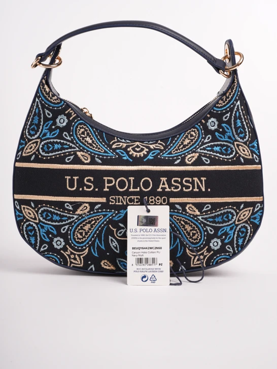 Kézitáska U.S. Polo Canyon Hobo pamut/ PU Navy Multi