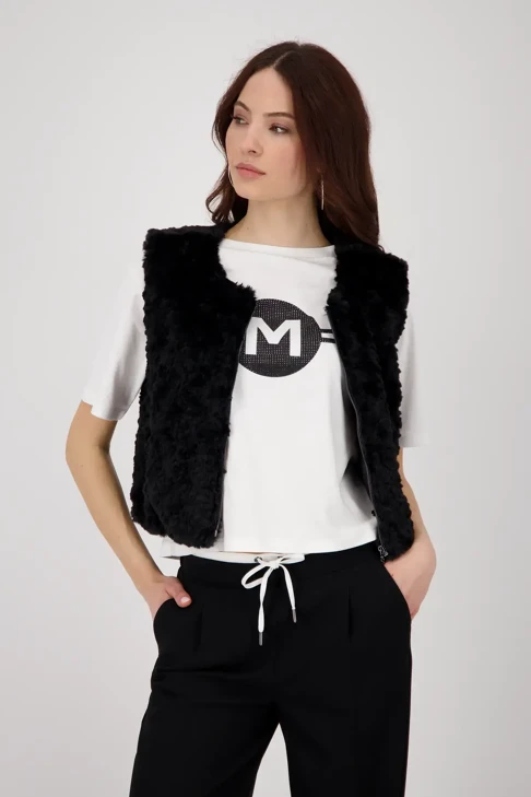 MONARI TOKYO női mellény fekete szőrme