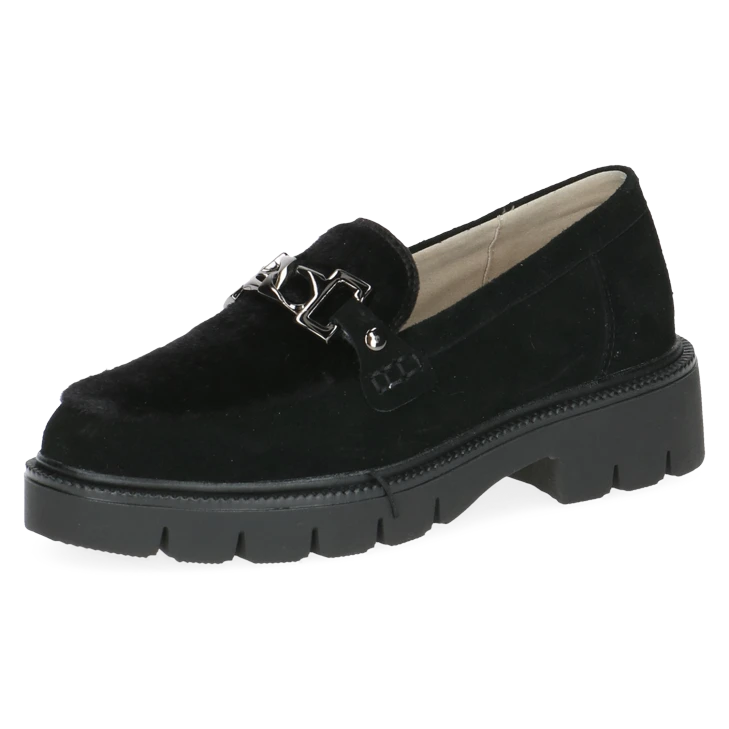 Caprice loafer fekete szarvasbőr