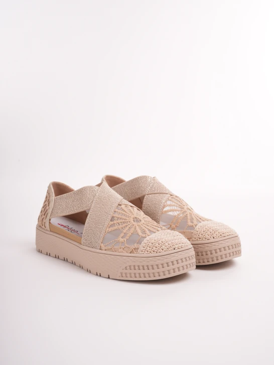 PASS női espadrilles gumi bézs színben
