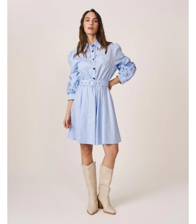 ALMA EN PENA női rövid csipkés ruha, SKY BLUE (1)