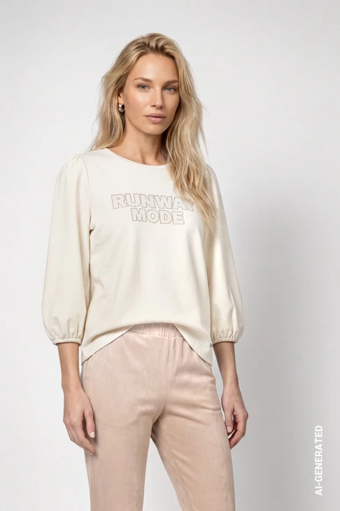 MONARI FASHION SHOW női pulóver, krém színű