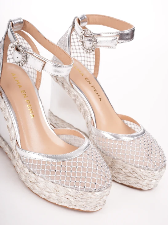 ALMA EN PENA ék alakú espadrilles ezüst