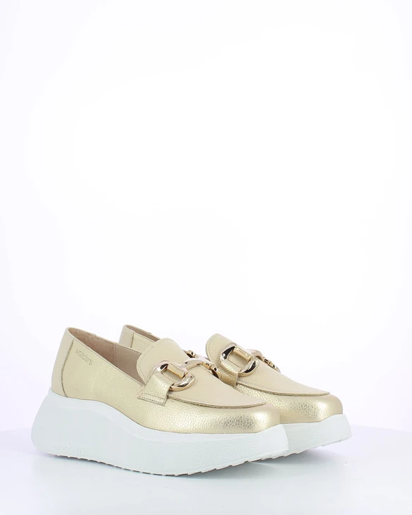 WONDERS arany platformos loafer