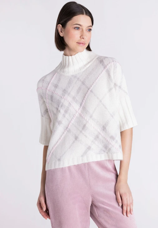 TUZZI STAY WARM női, krém színű, mintás garbó