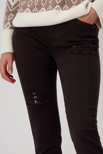 Monari Cozy Glamour női farmernadrág barna (5)