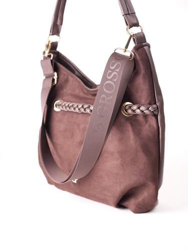 GROSSO BAG dámská kabela kožená hnědá (2)