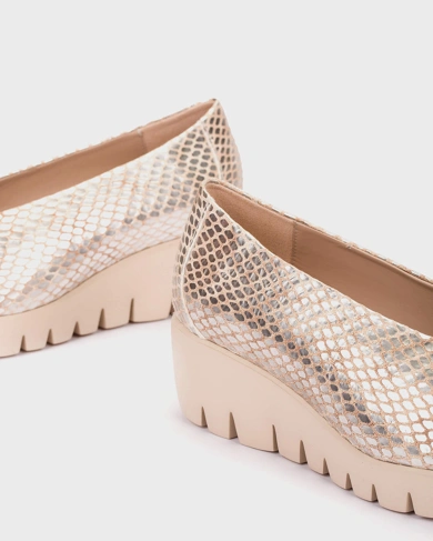 WONDERS női ezüstös bézs loafers (3)