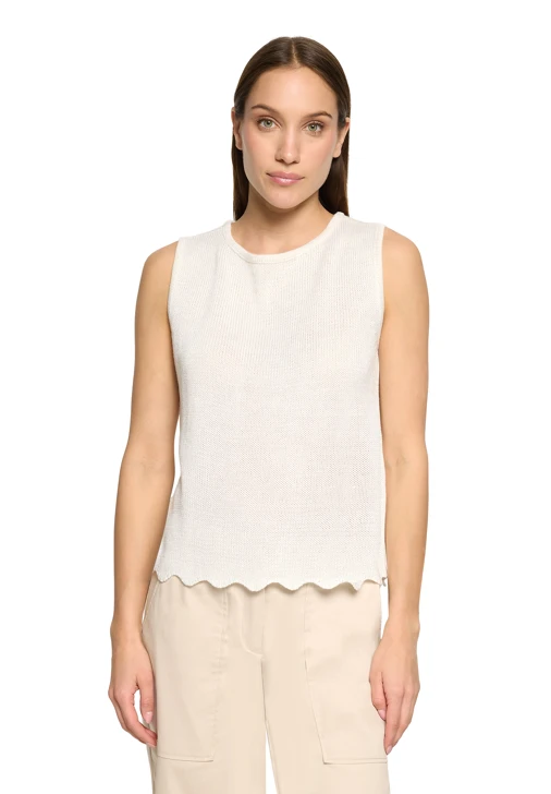 BETTY BARCLAY női tank top kötött bézs lurex